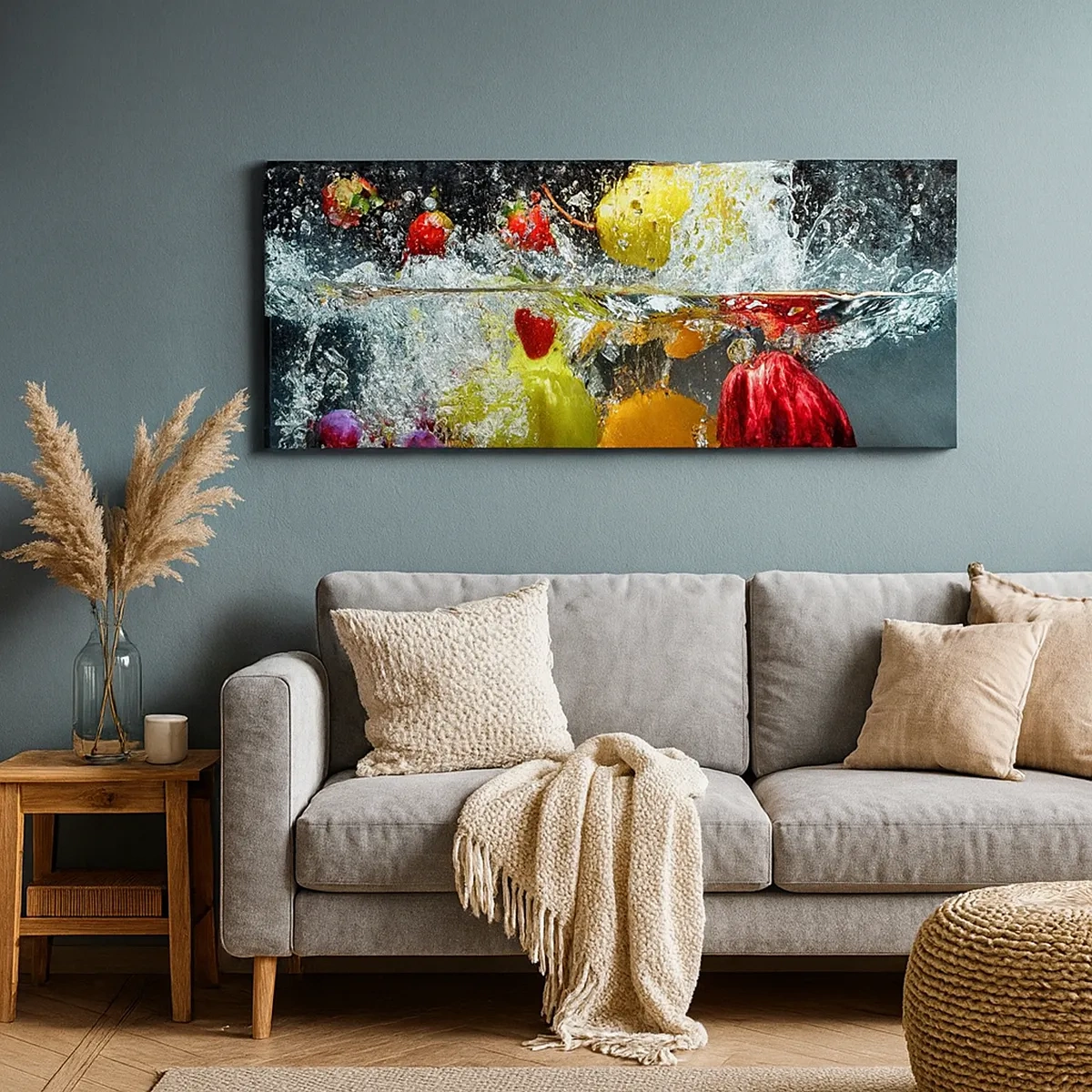 Canvastavla - Bild på duk - Uppfriskande frukt - 30x30 cm