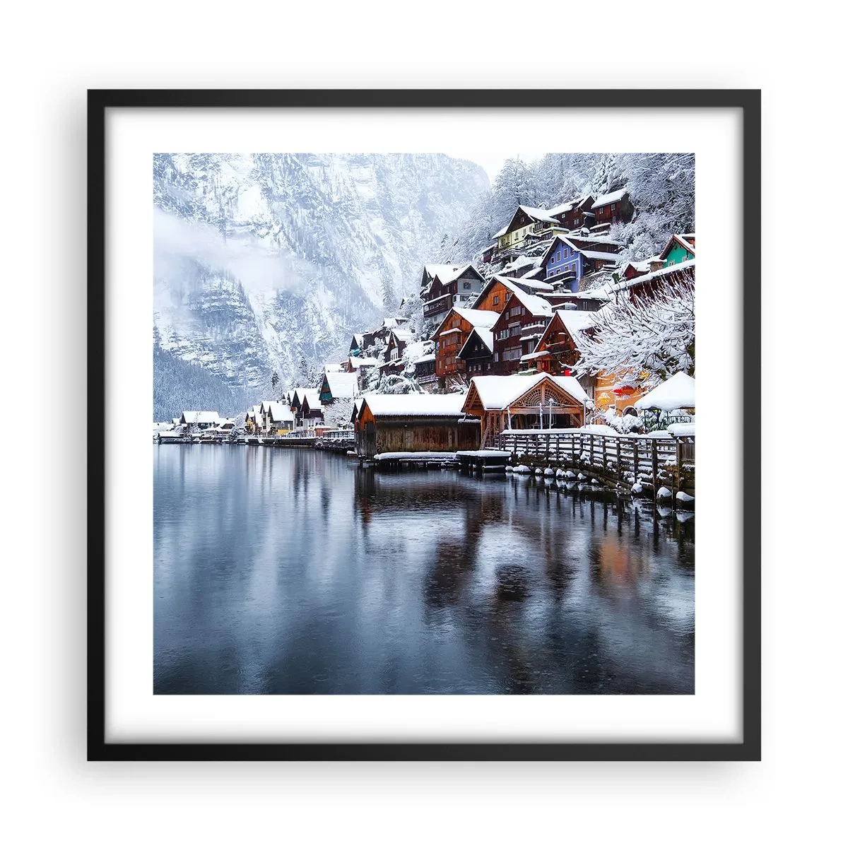 Affisch i svart ram - I vinterns dräkt - 50x50 cm