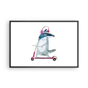 Affisch i svart ram - Grävlingens glädje - 91x61 cm