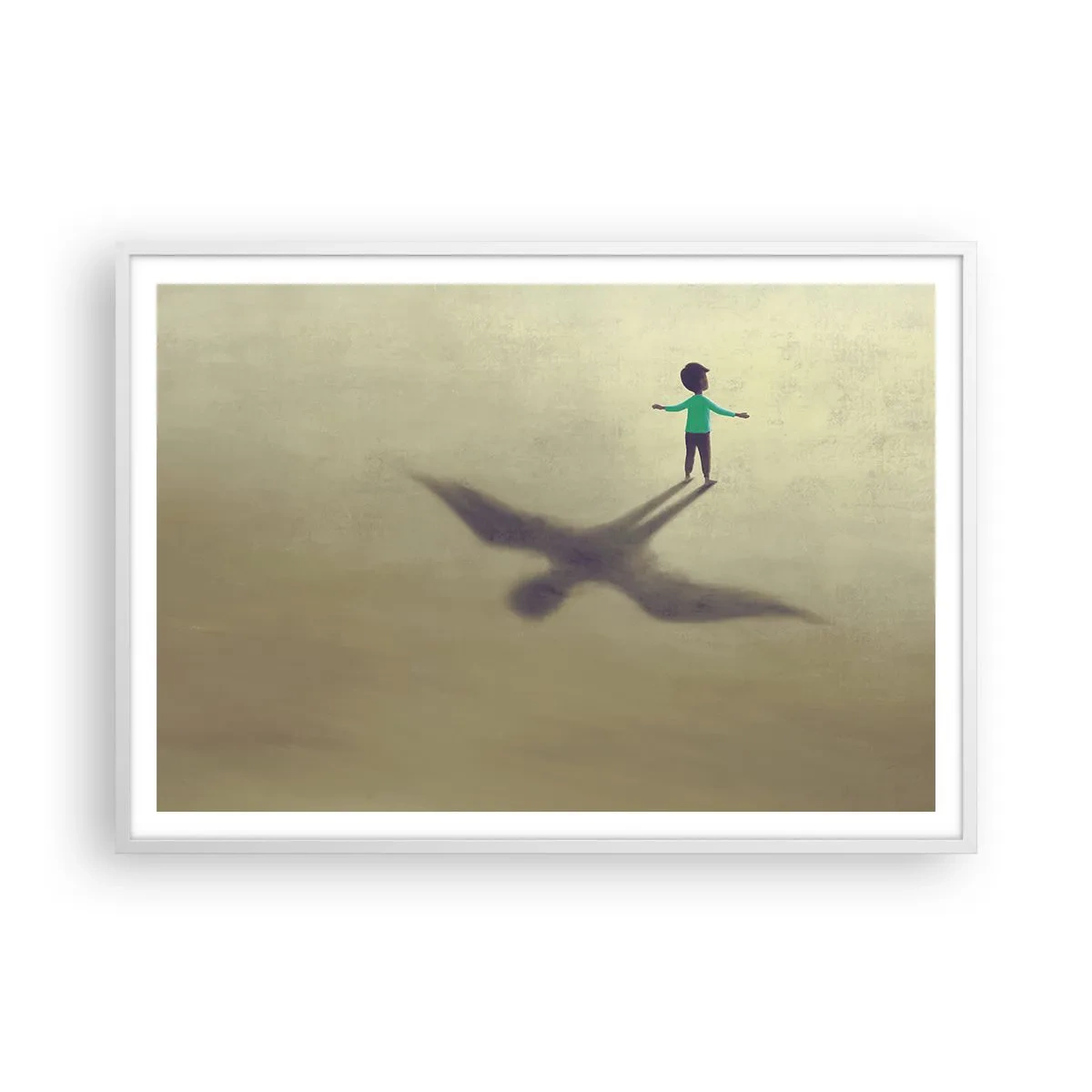 Affisch i vit ram - Framtidens hjälte - 100x70 cm