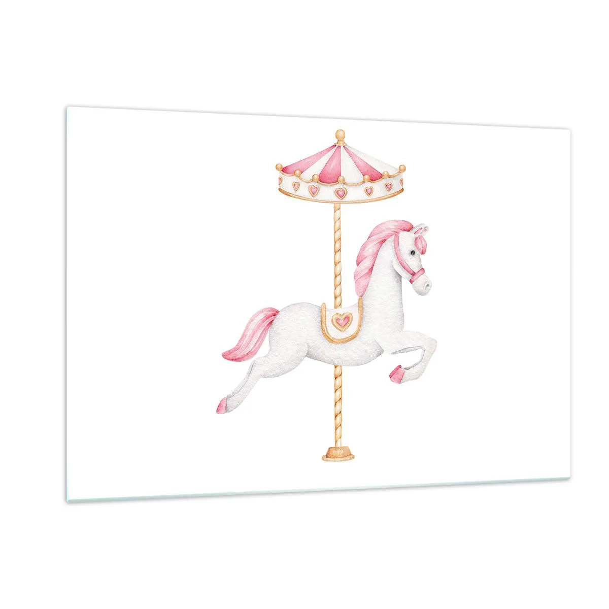 Glastavla - Bild på glas - Han gav sig iväg med en hov - 120x80 cm