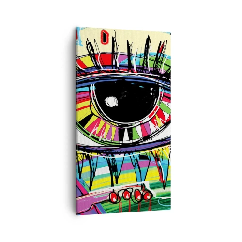 Canvastavla - Bild på duk - Färgglatt öga - färgglad själ - 45x80 cm