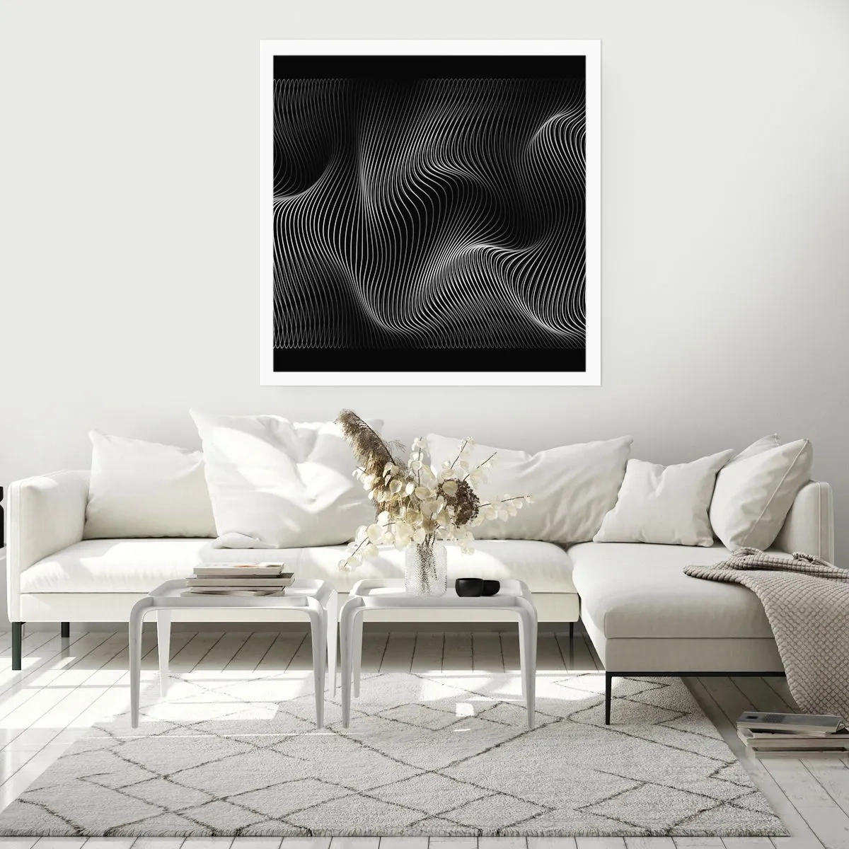 Affisch - Ljusets dans i rymden - 60x60 cm