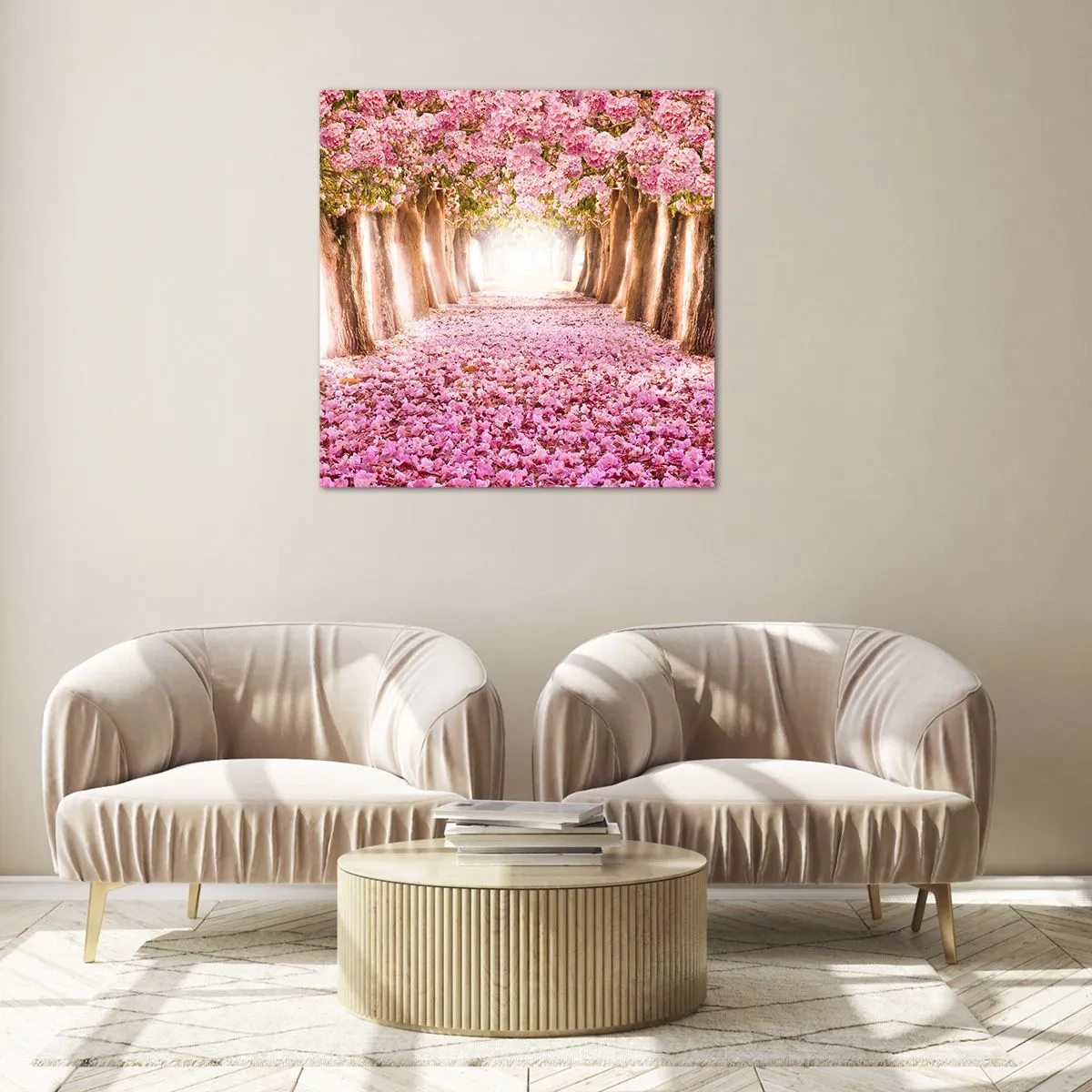 Glastavla - Bild på glas - Vägen till paradiset - 60x60 cm