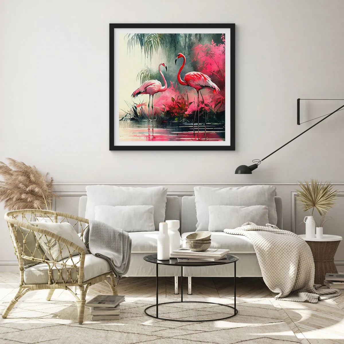 Affisch i svart ram - En lektion i naturlig charm - 50x50 cm