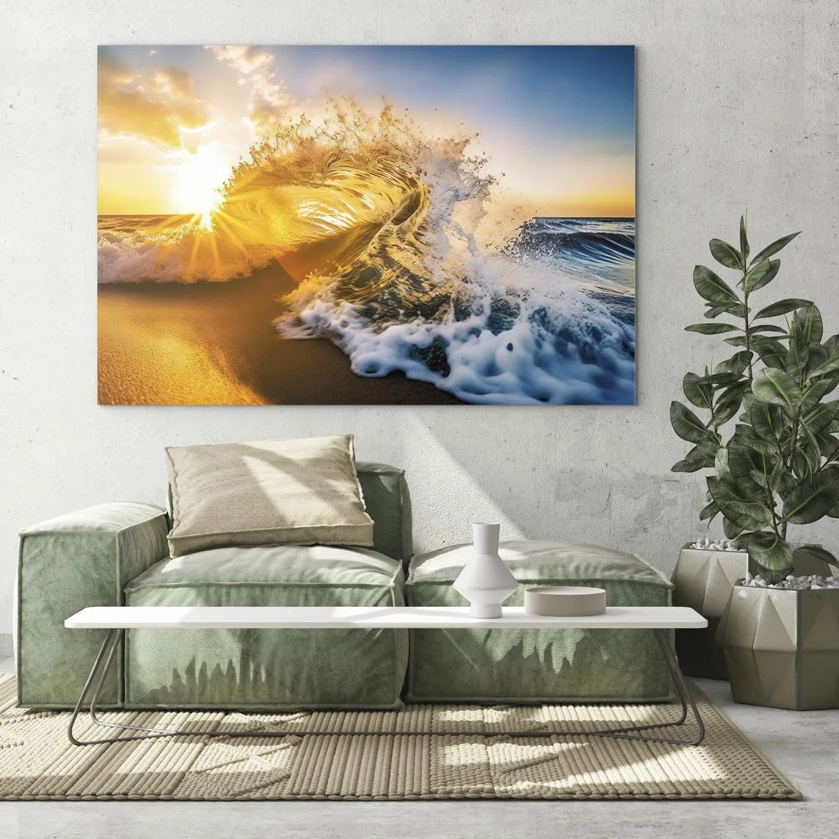 Glastavla - Bild på glas - Lek i sanden - 70x50 cm