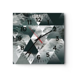 Väggklocka - Klocka på glas - Kristallperspektiv - 30x30 cm