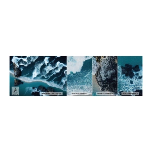Provbit av fototapet Premium Sand - Insvept i vågorna - Klippa, Hav, Natur - 100x30 cm