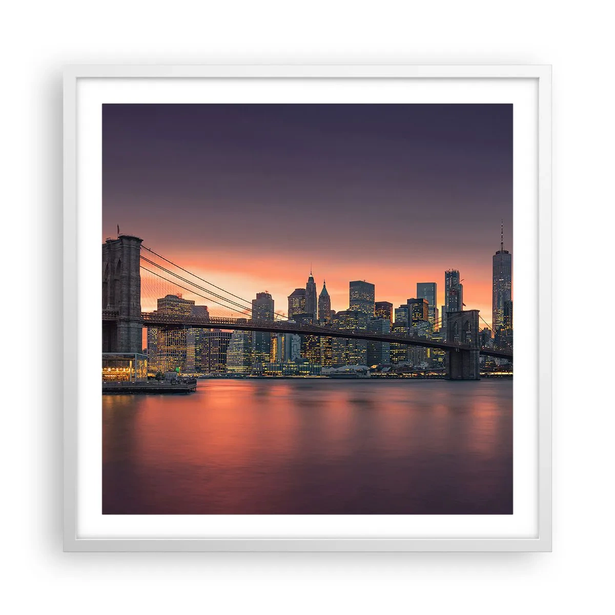 Affisch i vit ram - Doppad i lila tystnad - 60x60 cm