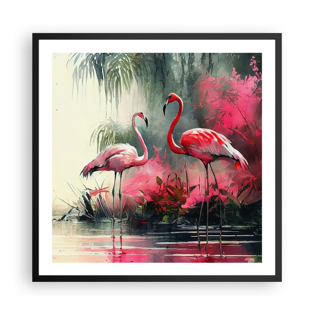 Affisch i svart ram - En lektion i naturlig charm - 60x60 cm