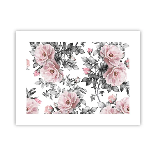 Affisch - Tappa sig i rosblommorna - 40x30 cm