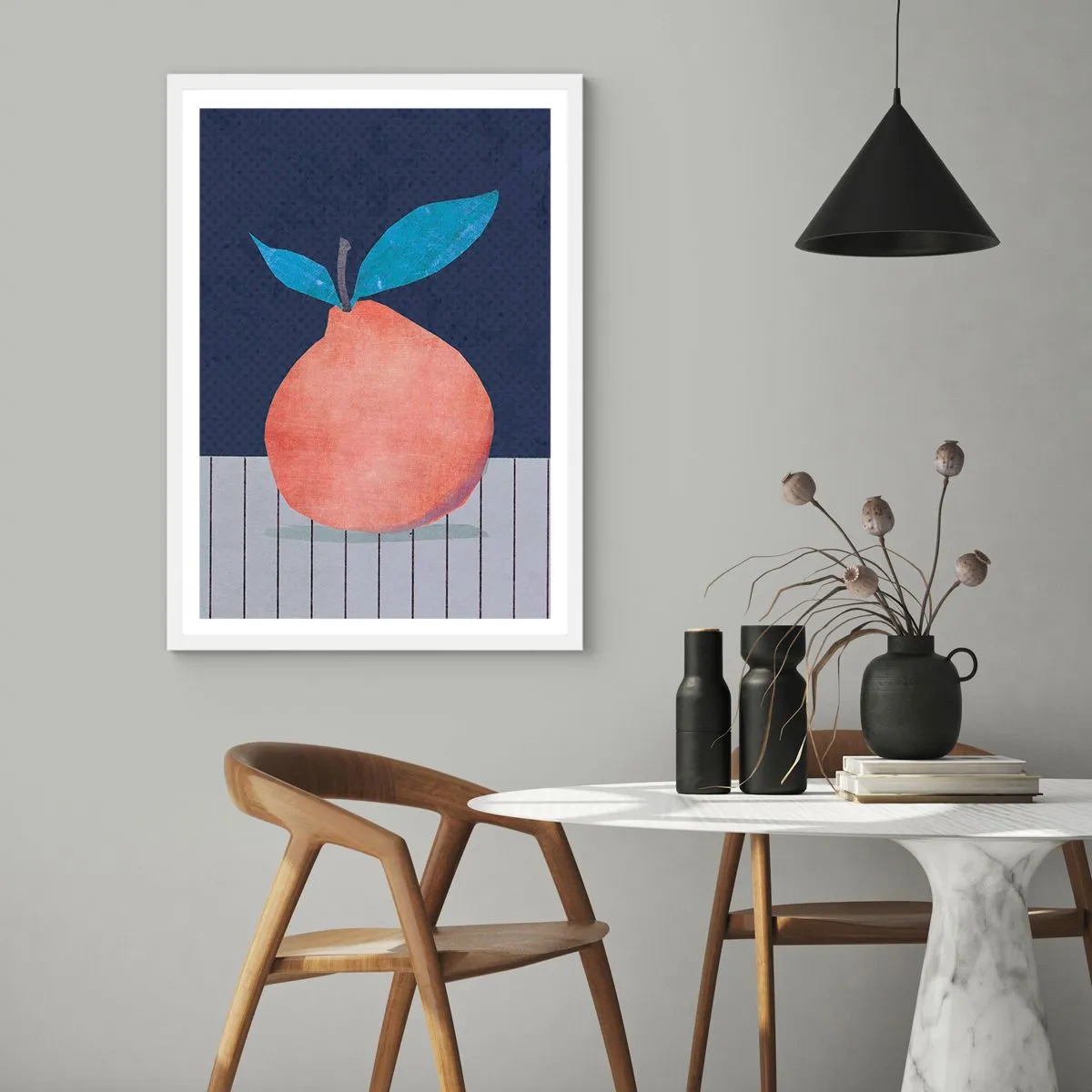 Affisch i vit ram - Konvexitet och planhet - 70x100 cm