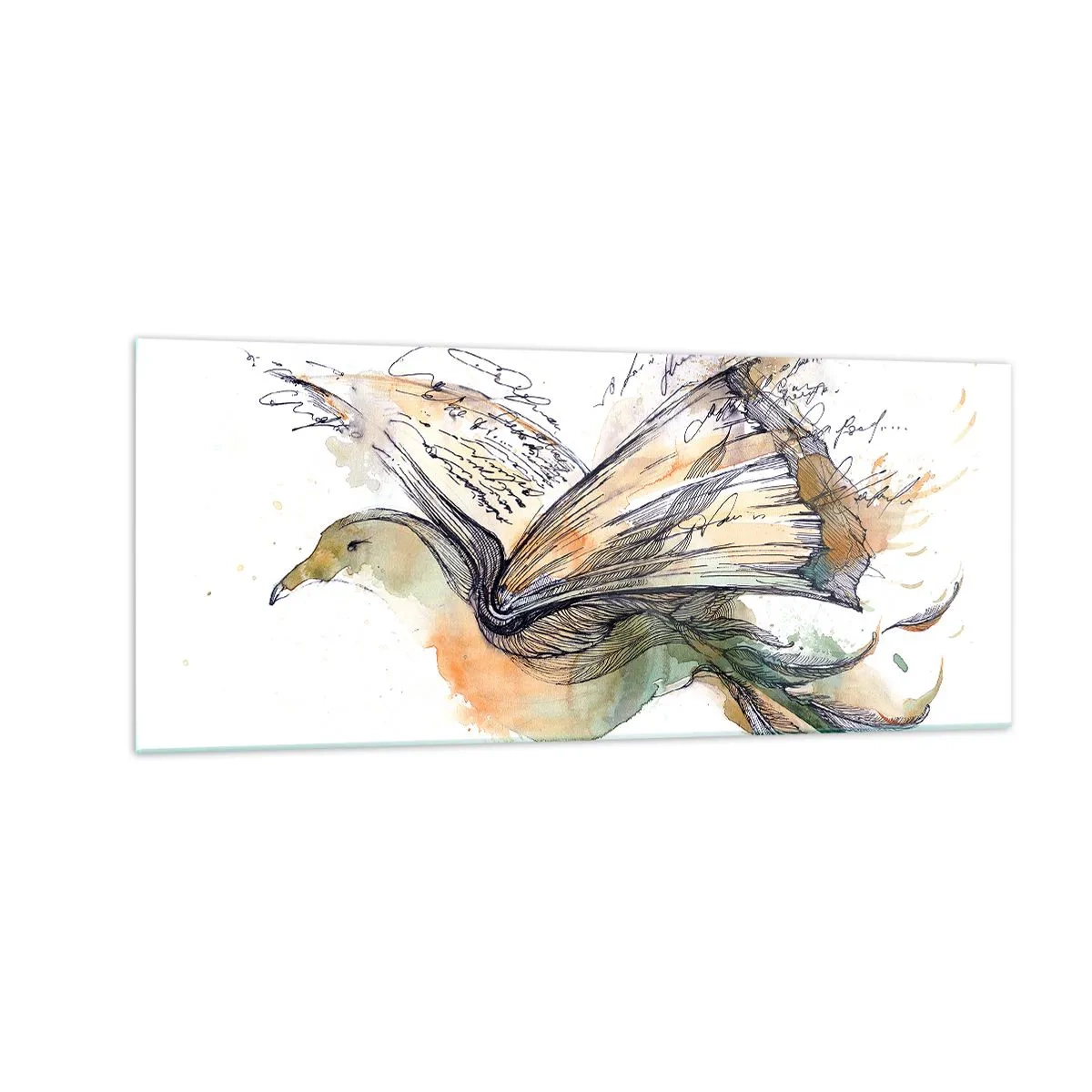 Glastavla - Bild på glas - På poesins vingar - 100x40 cm