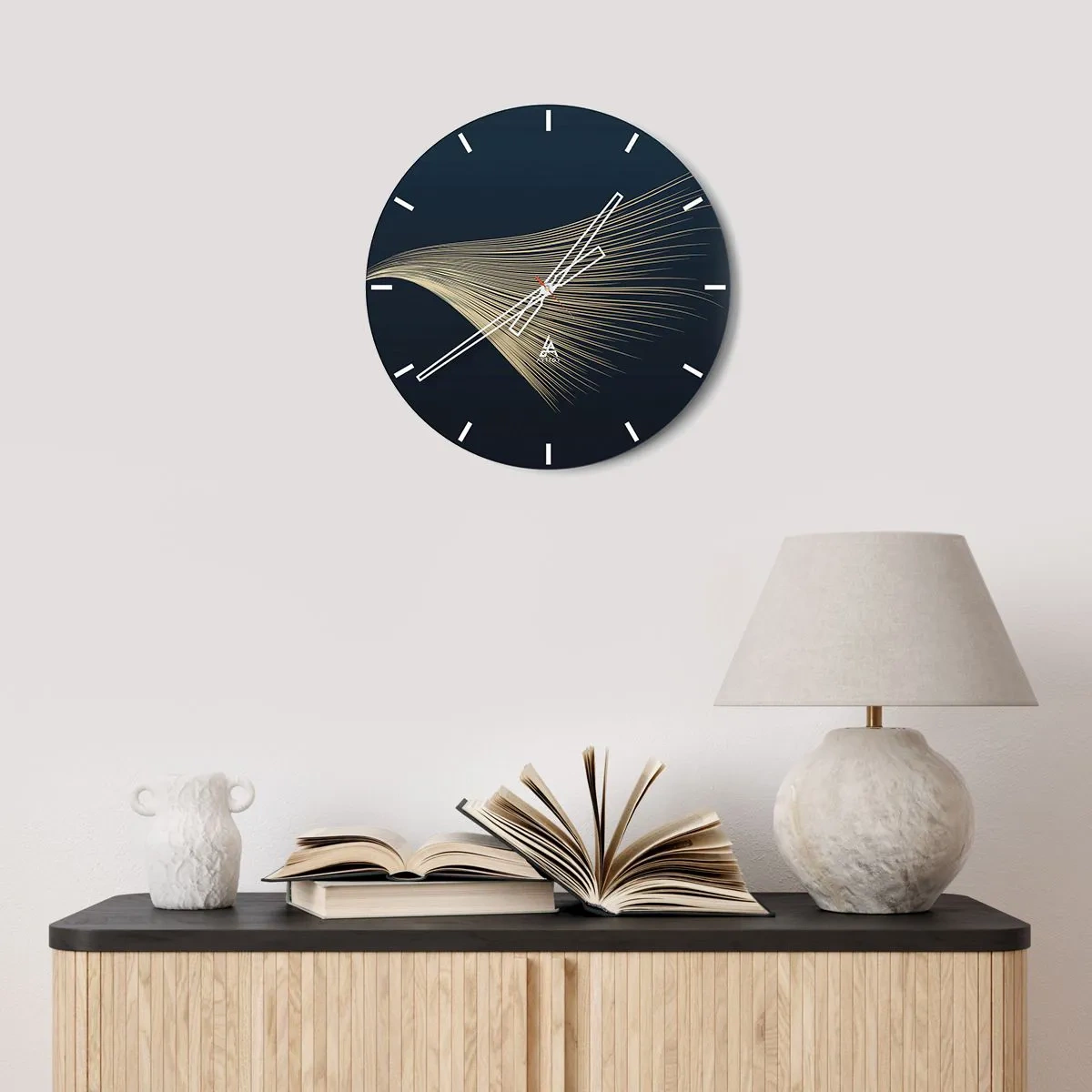 Väggklocka - Klocka på glas - Som en ängels hårstrå - 40x40 cm