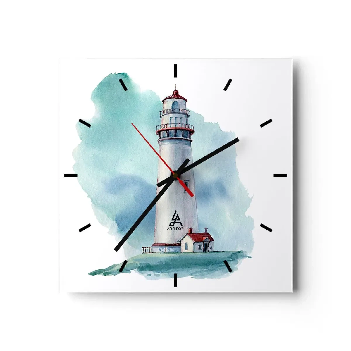 Väggklocka - Klocka på glas - Milda syster av det blåa - 40x40 cm