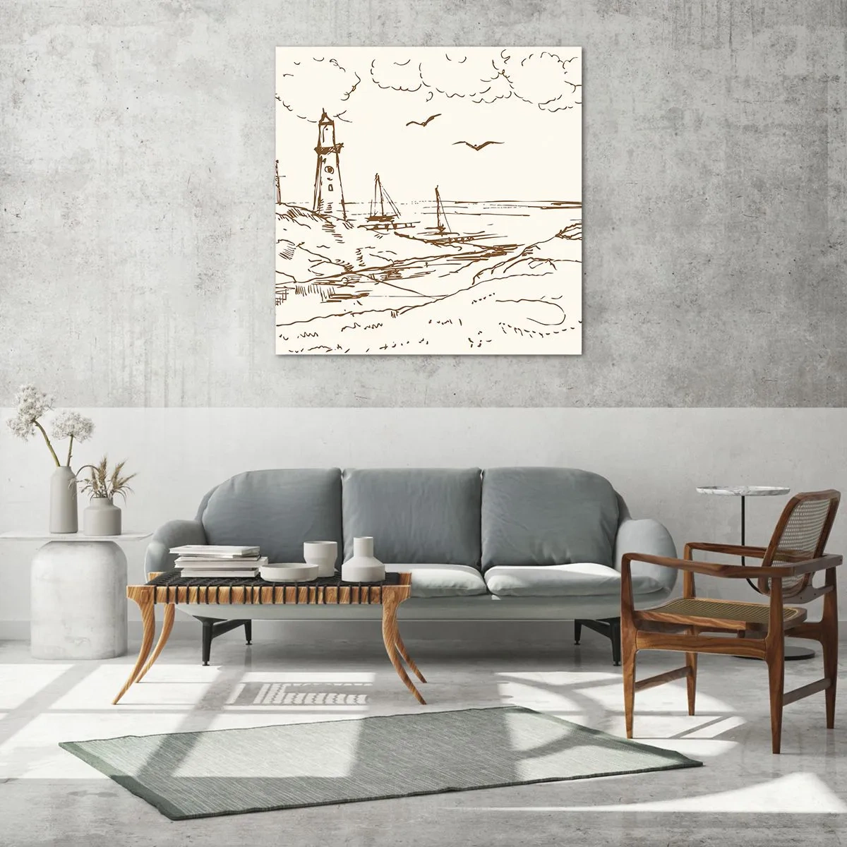 Glastavla - Bild på glas - Sommarminnets kontur - 70x70 cm