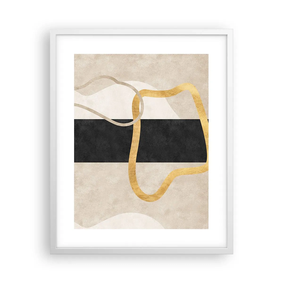 Affisch i vit ram - Slingrande former - 40x50 cm