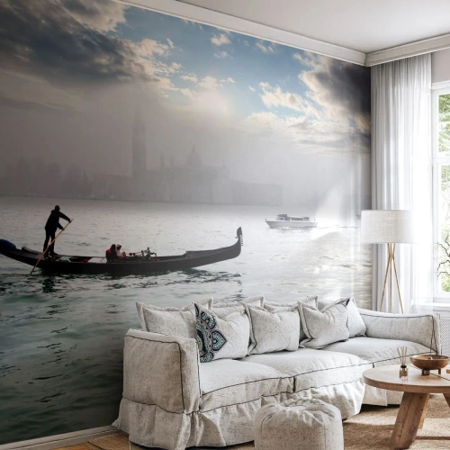 Fototapet Premium Canvas - Sagostad ur vatten och dimma - Landskap, Stad, Venedig - 500x350 cm