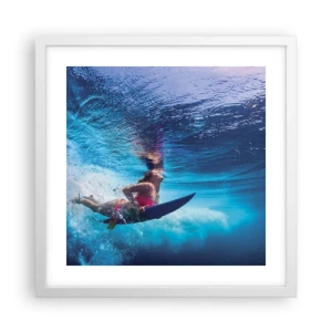 Affisch i vit ram - Glädjens djup - 40x40 cm