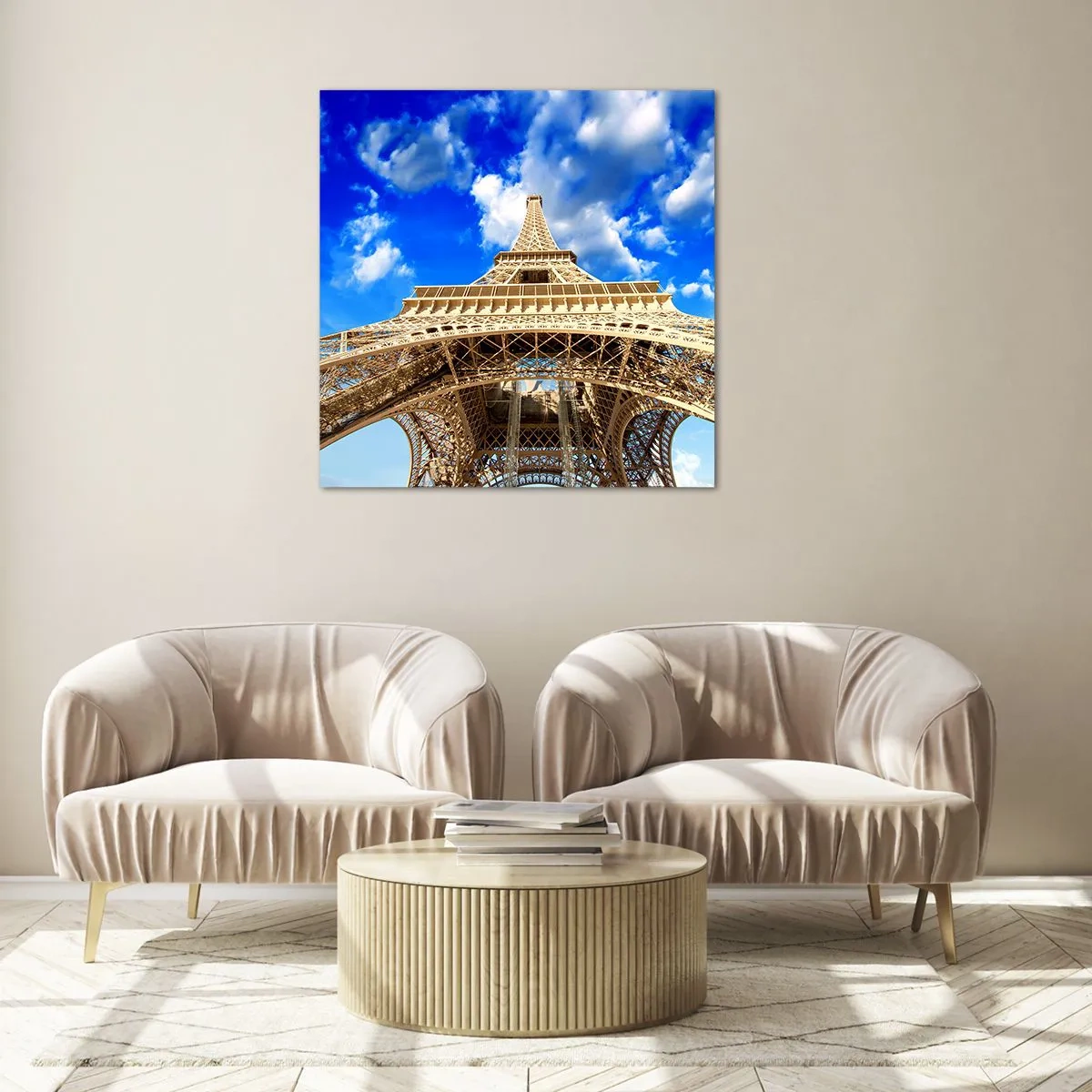 Glastavla - Bild på glas - Nå himlen och molnen - 70x70 cm