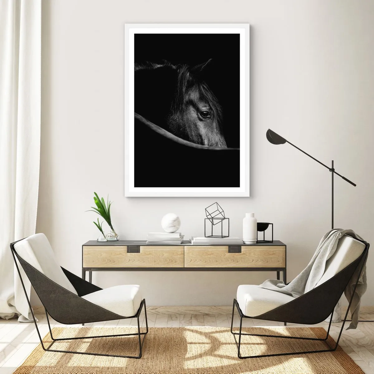 Affisch i vit ram - Svart prins - 50x70 cm