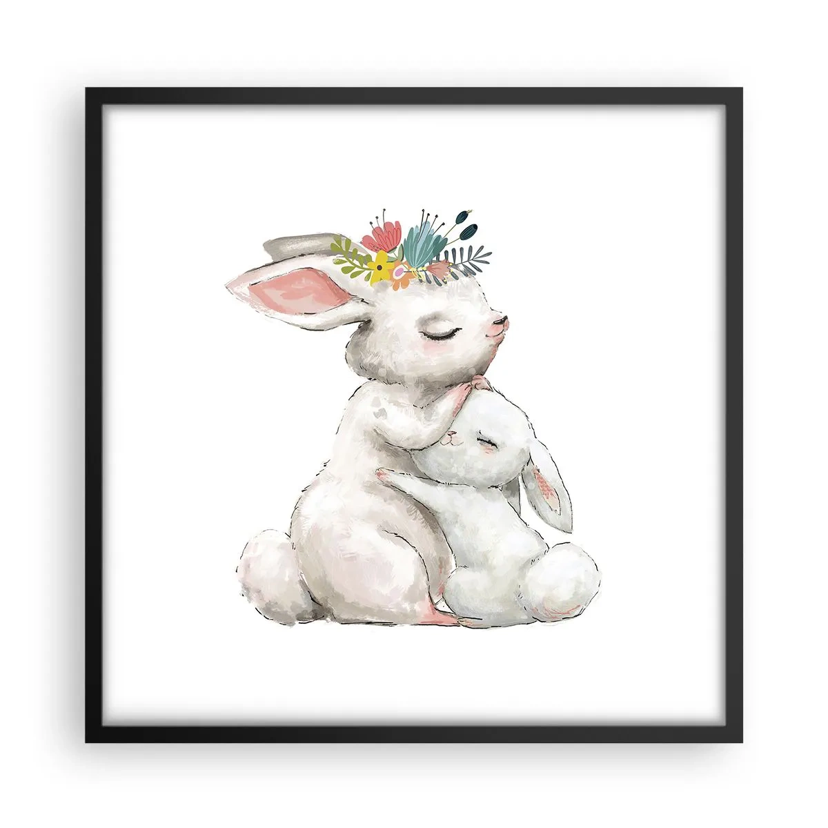 Affisch i svart ram - Alltid bäst hos mamma - 50x50 cm
