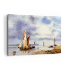 Canvastavla - Bild på duk - Seglarnas hemkomst - 120x80 cm