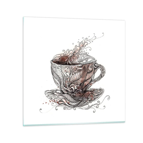 Glastavla - Bild på glas - Te är gott för allt - 40x40 cm