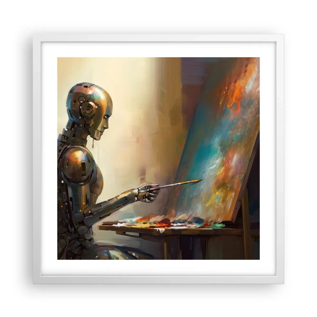 Affisch i vit ram - Framtidens konst - 50x50 cm