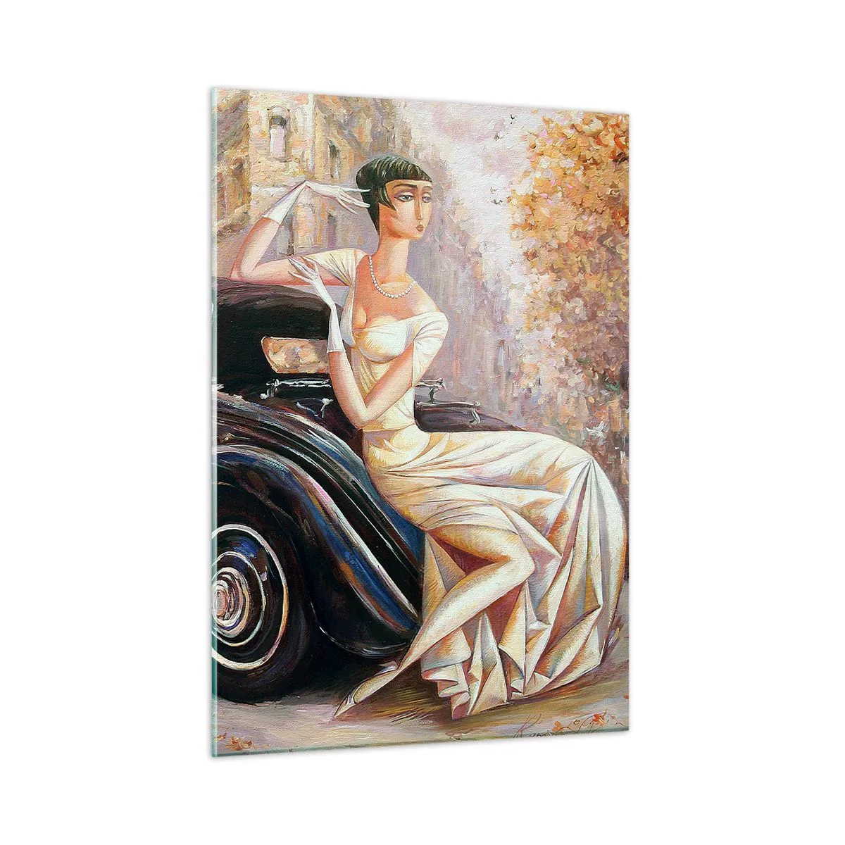 Glastavla - Bild på glas - Elegans i retrostil - 50x70 cm
