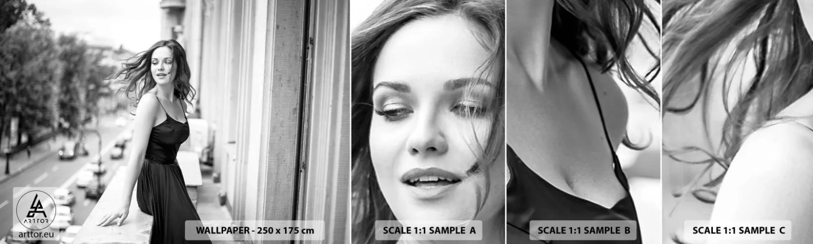 Fototapet Prov Standard Eco - Säkert en Parisbo - Kvinna, Stad, Arkitektur - 100x30 cm