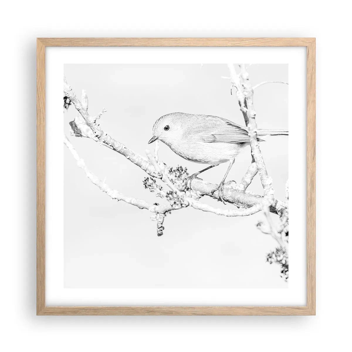 Affisch i ram av ljusek - Vintermorgon - 50x50 cm