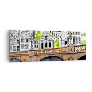 Canvastavla - Bild på duk - Stad som målad - 140x50 cm