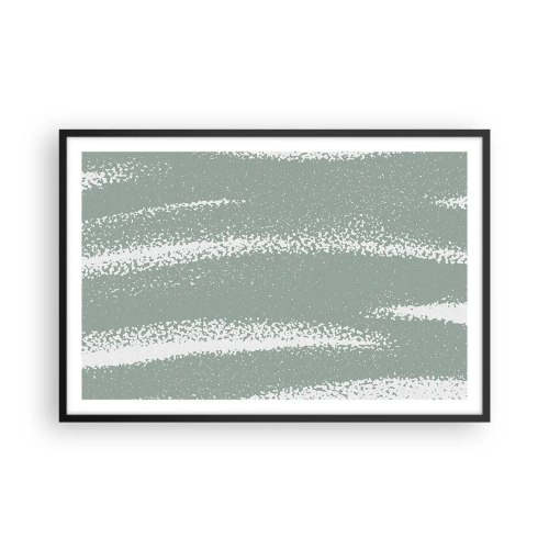 Affisch i svart ram - Abstraktion i vinterstämning - 91x61 cm