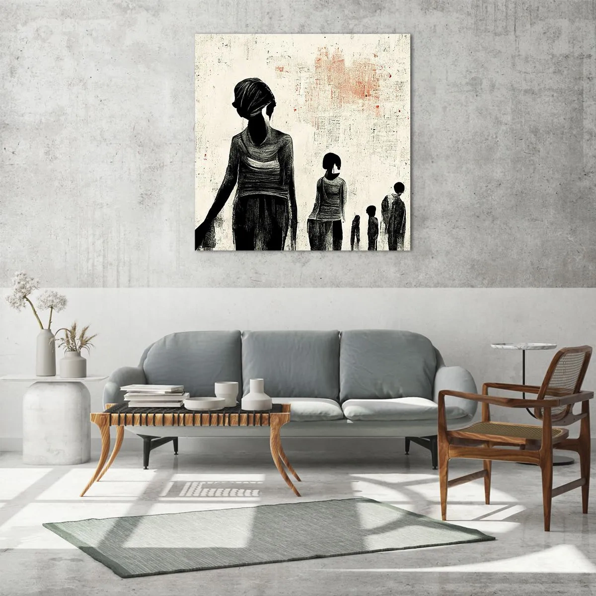 Glastavla - Bild på glas - Mot ensamhet - 60x60 cm