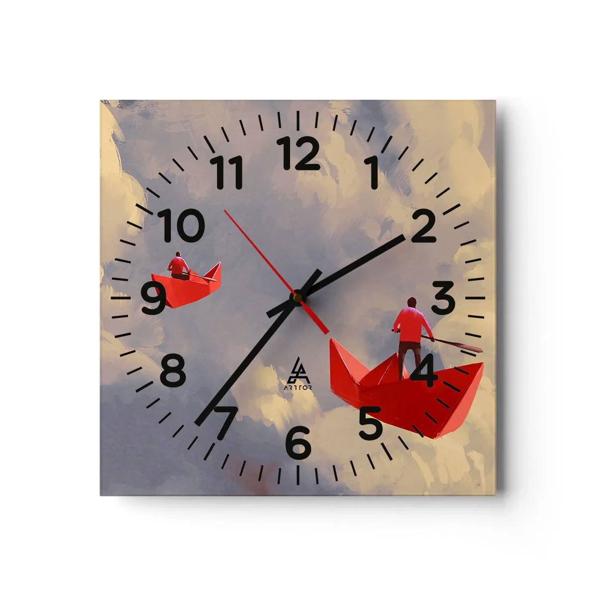 Väggklocka - Klocka på glas - Drömmarnas utflykt - 40x40 cm