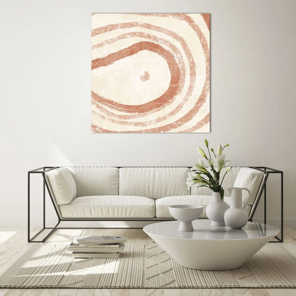 Glastavla - Bild på glas - Korallringar - komposition - 50x50 cm