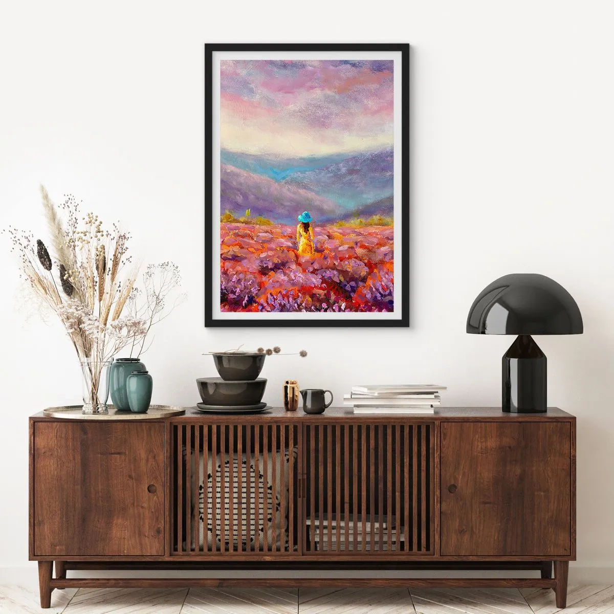 Affisch i svart ram - I lavendelsvärld - 40x50 cm