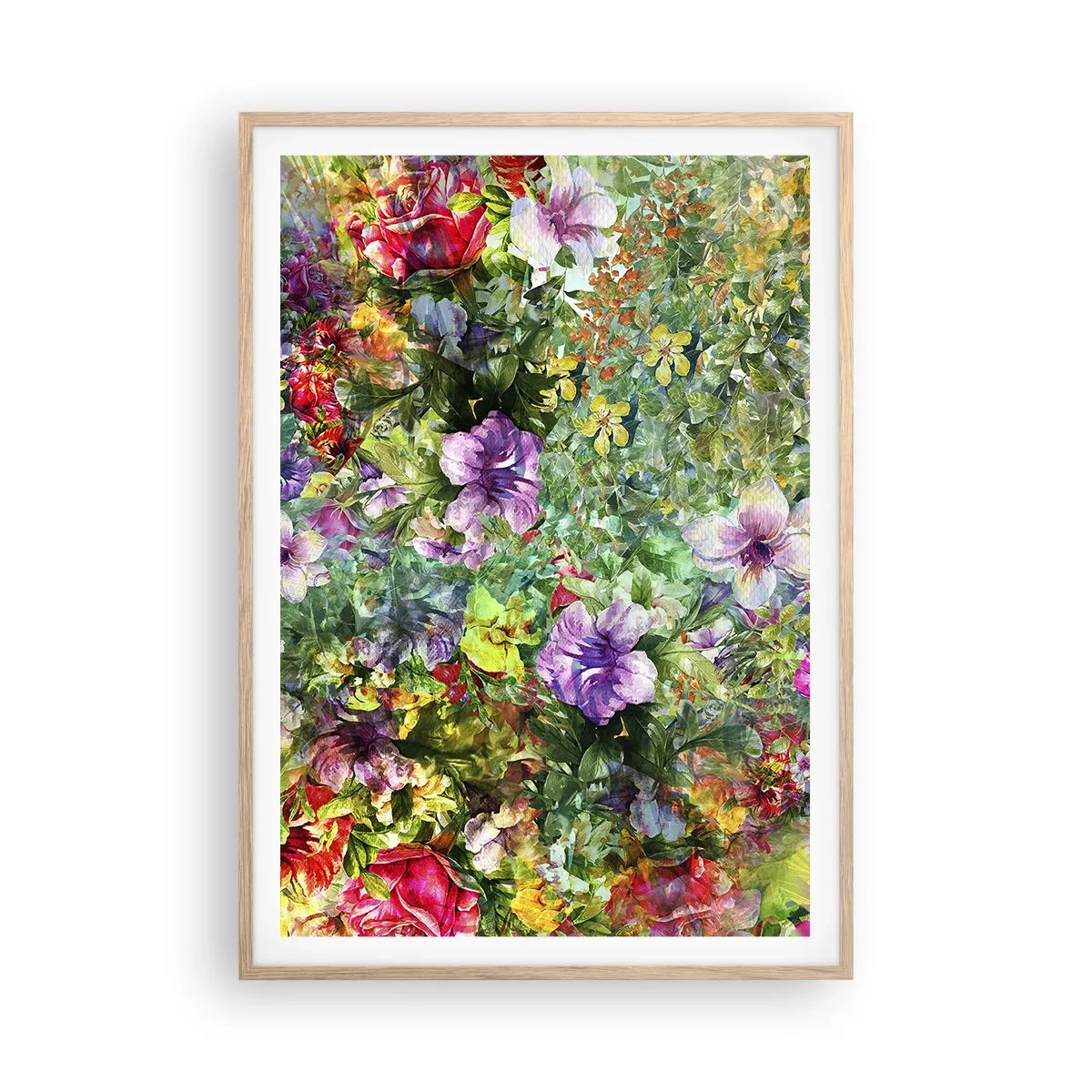Affisch i ram av ljusek - Ta en dopp i blommorna - 70x100 cm