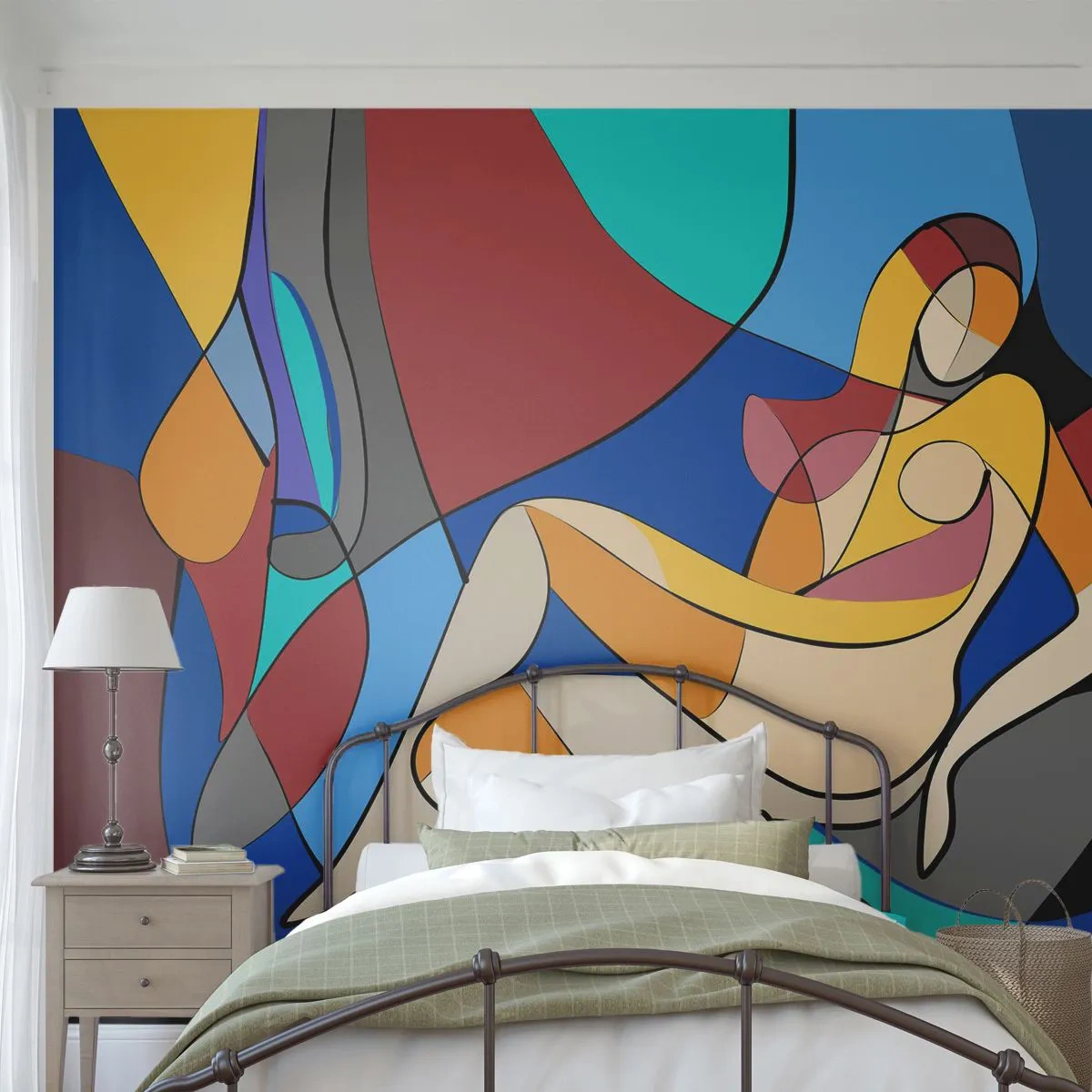 Fototapet Premium Canvas - Kubistisk nakenbild - Kubism, Modern, Kvinna - 250x175 cm