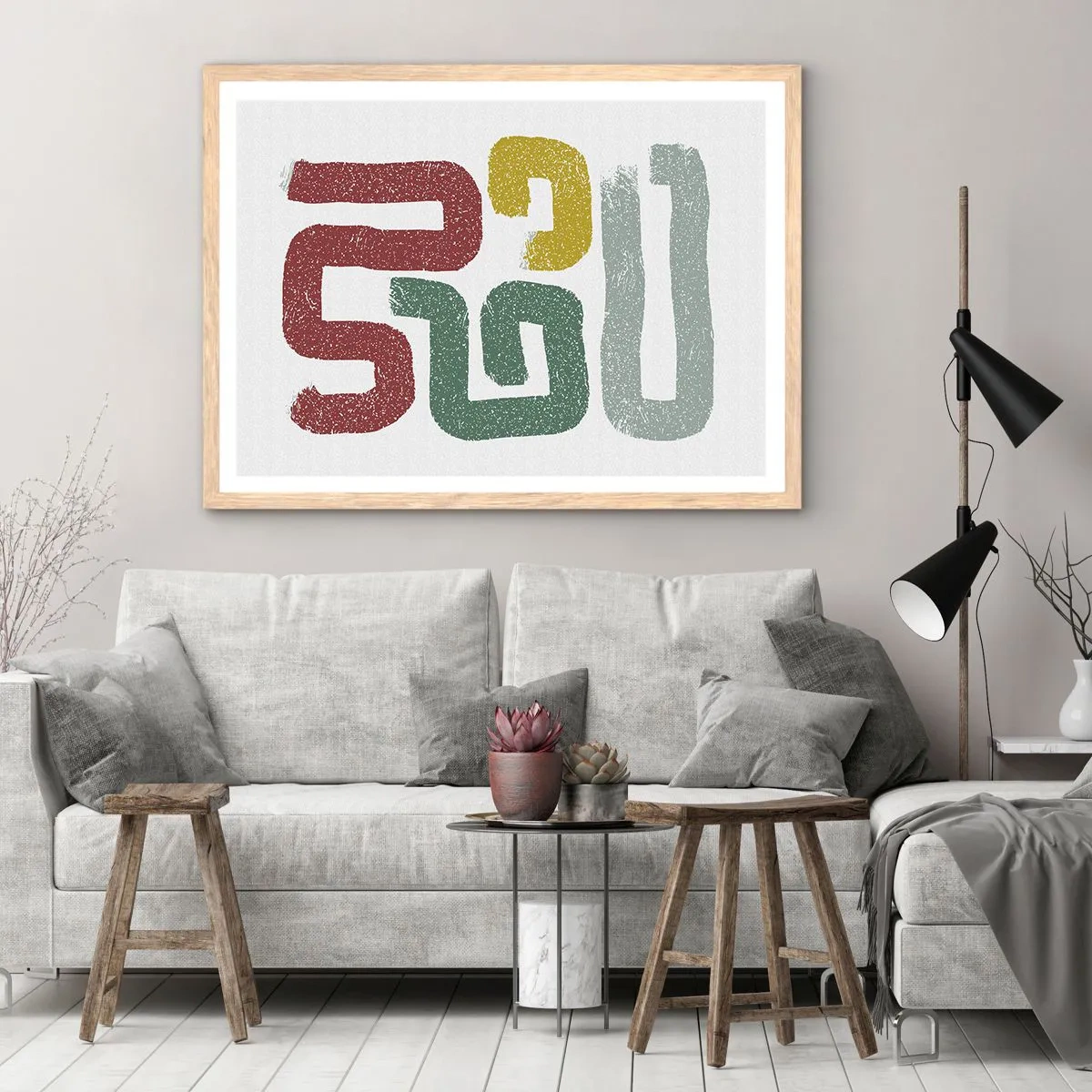 Affisch i ram av ljusek - På ett okänt språk - 100x70 cm