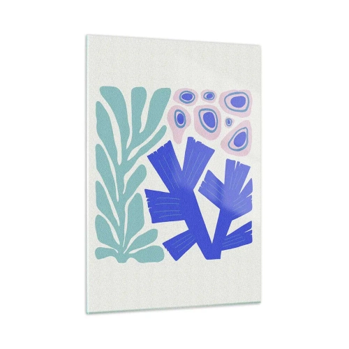 Glastavla - Bild på glas - Undervattensträdgård - 50x70 cm