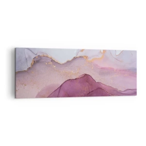Canvastavla - Bild på duk - Lila och violett vågor - 140x50 cm
