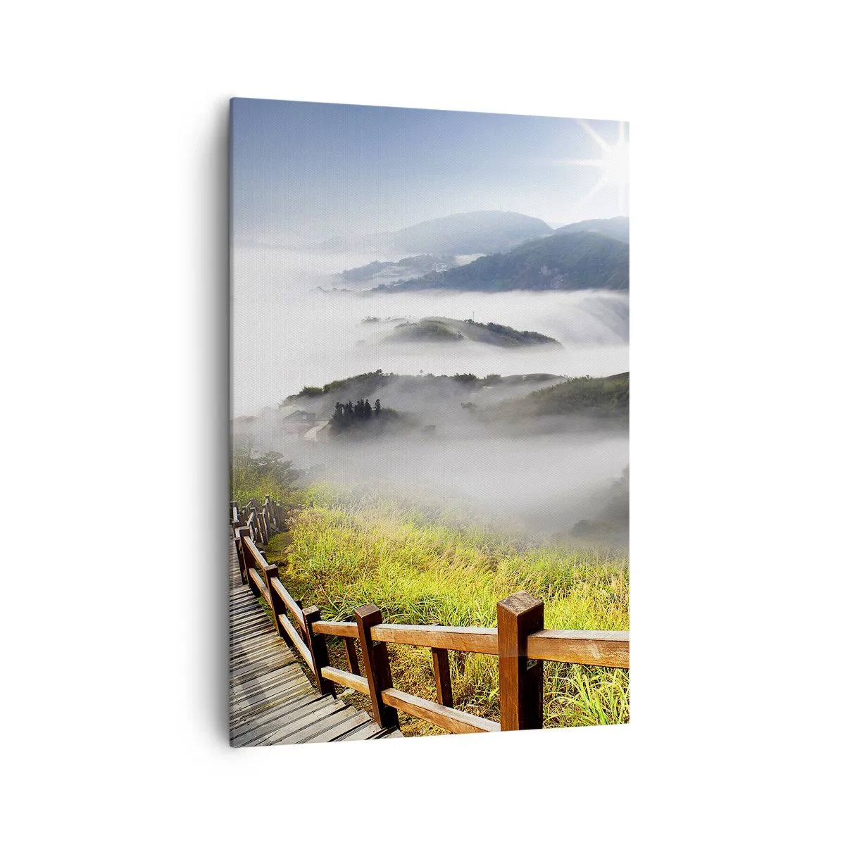 Canvastavla - Bild på duk - Vävt av sken och dimma - 70x100 cm