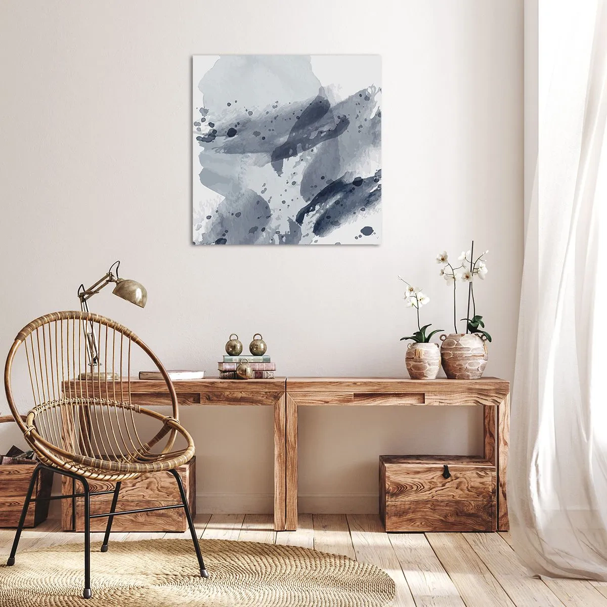 Canvastavla - Bild på duk - Studie om vattnets natur - 40x40 cm