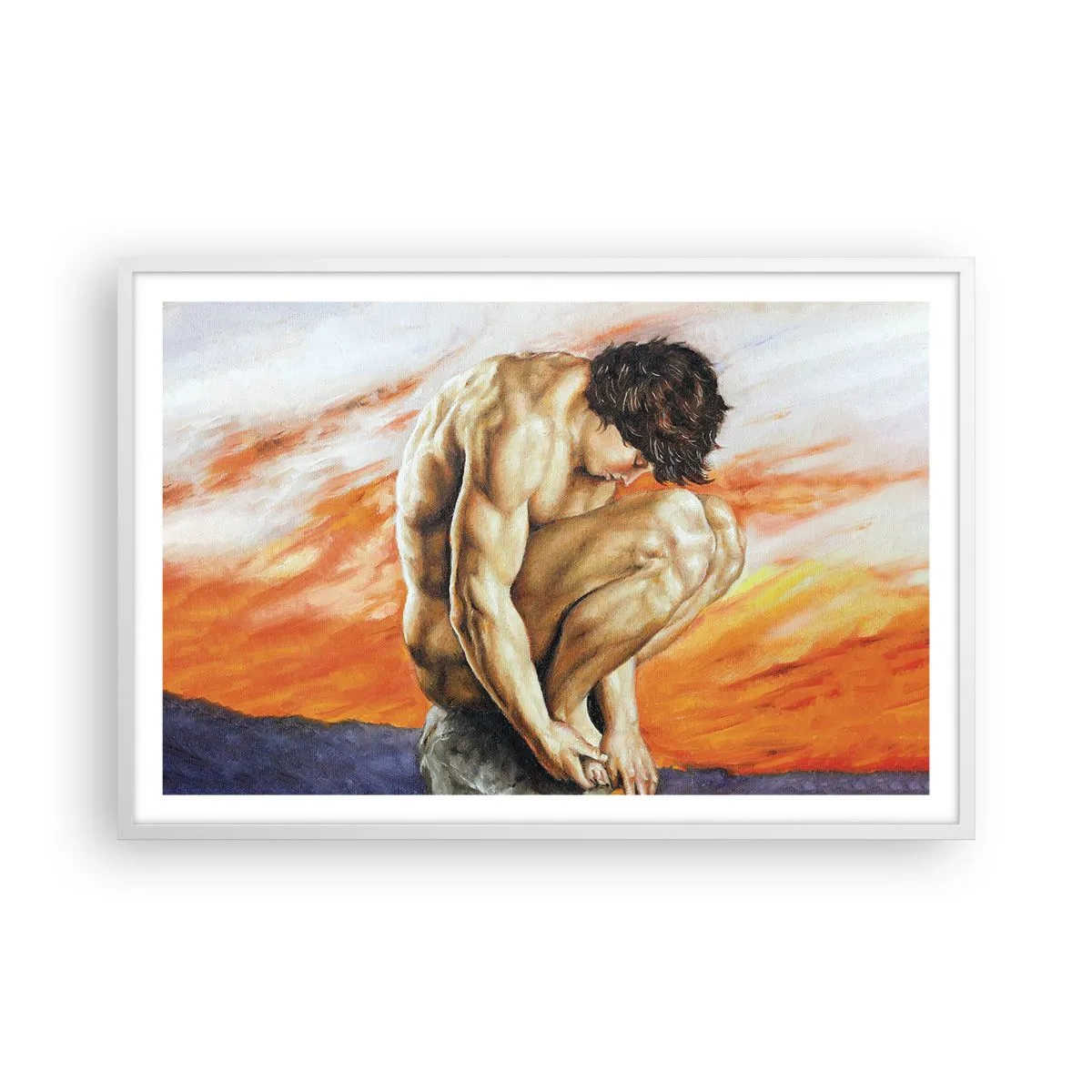 Affisch i vit ram - Försänkt i sig själv - 91x61 cm