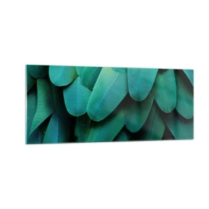 Glastavla - Bild på glas - Precision av papegojans natur - 100x40 cm