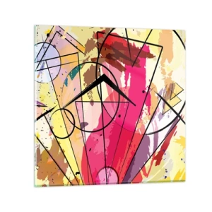 Glastavla - Bild på glas - Explosion  - 30x30 cm