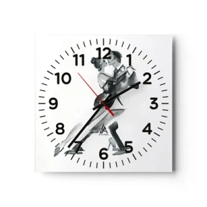 Väggklocka - Klocka på glas - I en rytm - 30x30 cm
