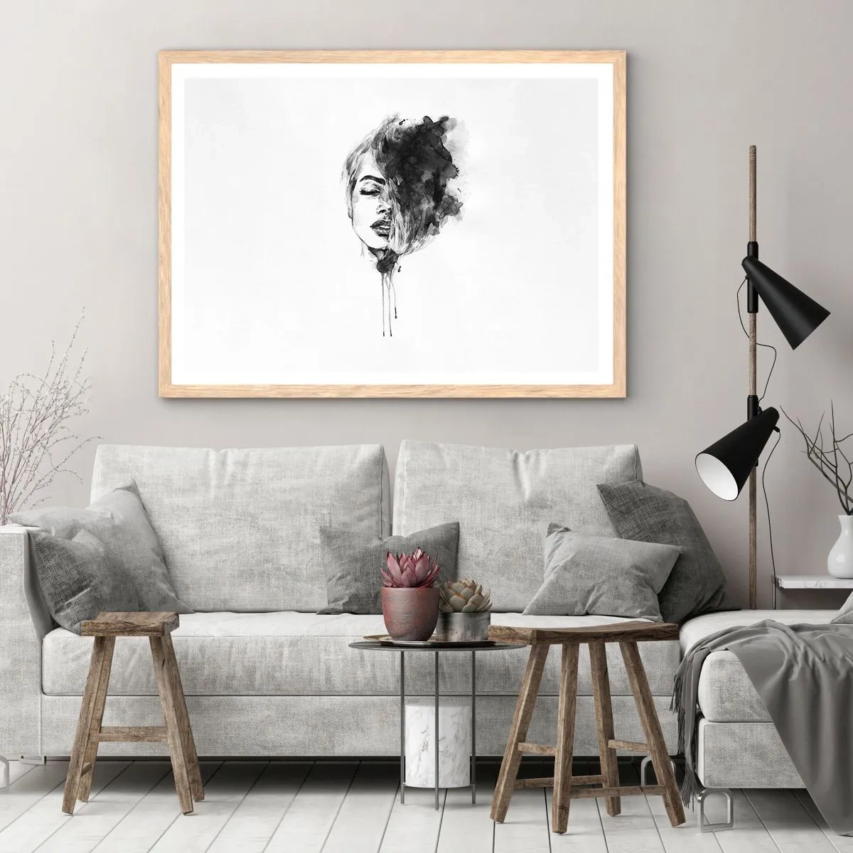 Affisch i ram av ljusek - Vad flickan drömmer om - 91x61 cm